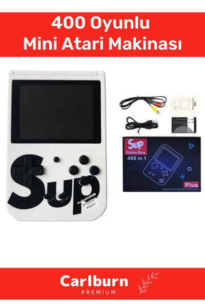 Carlburn 400 Oyunlu Game Box Video  Mario Spıder Man Robocop Mini Atari Makin...