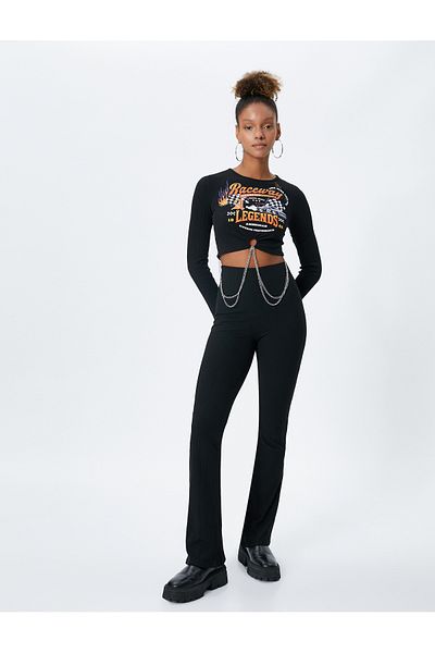 Koton Leggings Trousers with Elastic Waist Legs