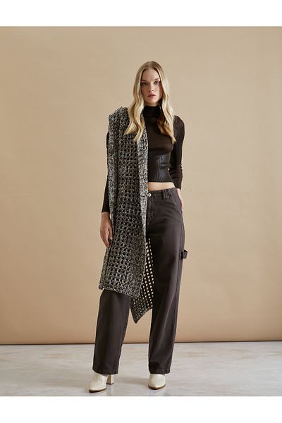 Koton Gabardine Fabric Straight Leg Denim Trousers with Side Pockets Cotton - Eve Jeans