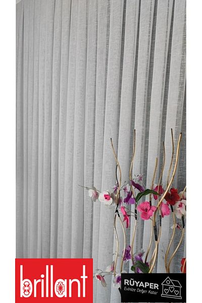 Brillant Rüyaper Trend - Natural Linen Tulle, Heavy Gramage and Tight Pleated Curtain Suitable for Room