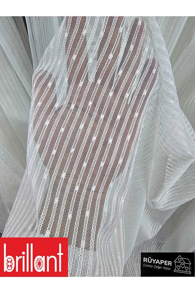 Brillant Rüyaper Trend Product - Heavy Gramaged, Dot Detailed Tulle Curtain, Tight Pleated