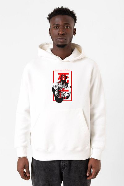 Tshirthane Мъжки суитшърт с качулка The Mad Titan Thanos White 3ip