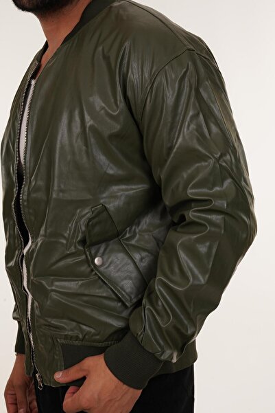 SCSARVİN Düz Yaka Ribanalı Fermuarlı Deri Ceket PNC 5014