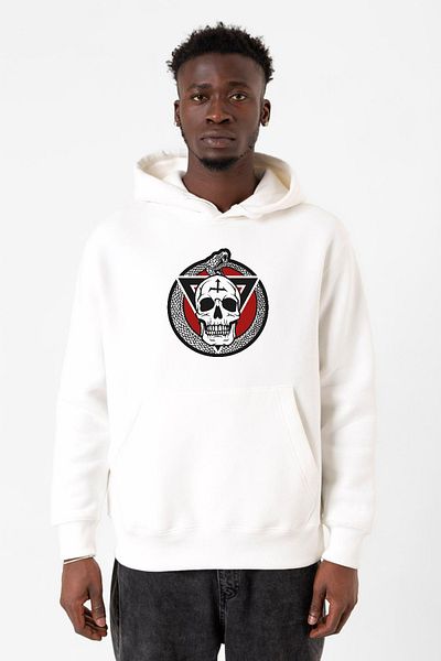 Tshirthane The Purge The Forever Purge Λευκό ανδρικό φούτερ με κουκούλα 3 καλωδίων