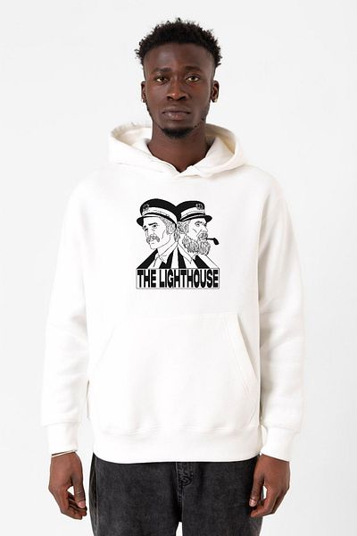 Tshirthane Hanorac cu glugă cu 3 frânghii pentru bărbați The Lighthouse Baseball White