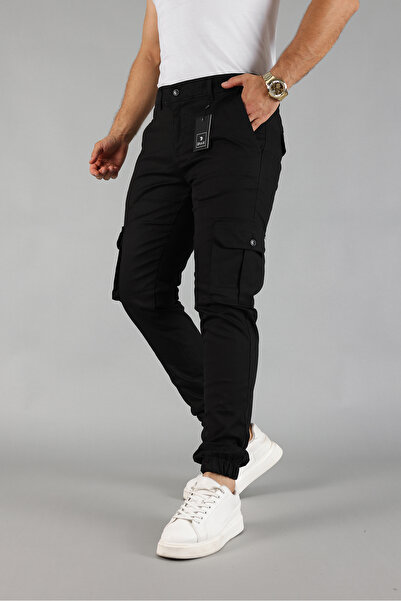 EYFA Pantaloni pentru bărbați din lycra, slim fit, cu buzunare cargo, cu pici...