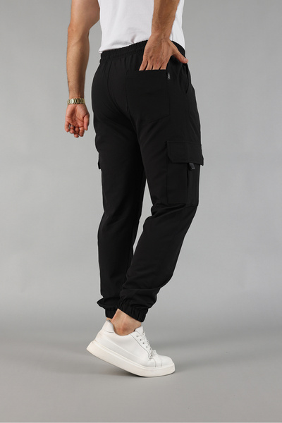 EYFA Parachute Fabric Rubber Leg Cargo Pocket a Quality Men's Trousers