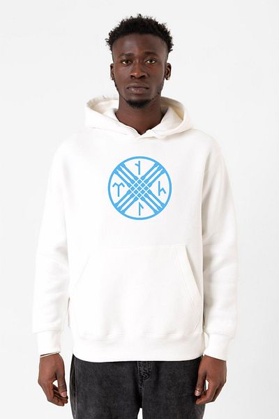 Tshirthane Ανδρικό φούτερ με κουκούλα Tengri Tamga White 3ip