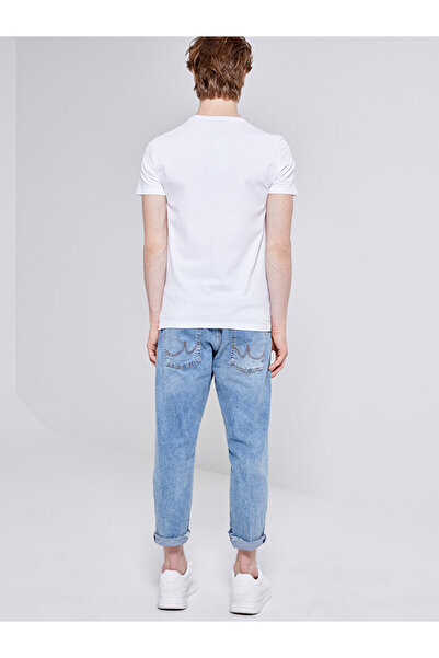 Ltb Λευκό μπλουζάκι V-Neck Basic Slim Fit