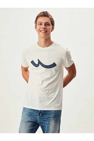 Ltb Creme Crew Neck T-Shirt with Logo