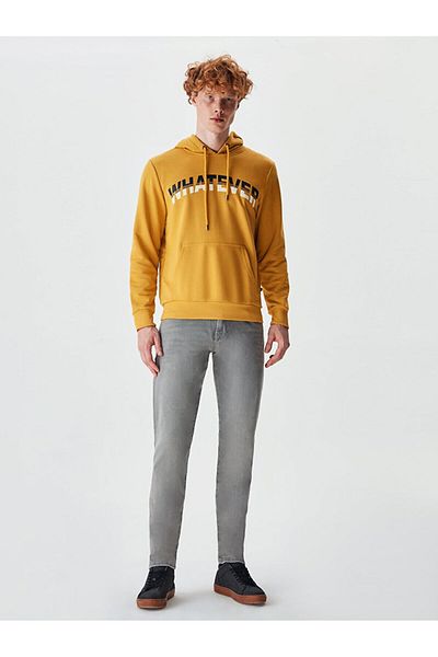 Ltb Slogan Printed Yellow Sweatshirt