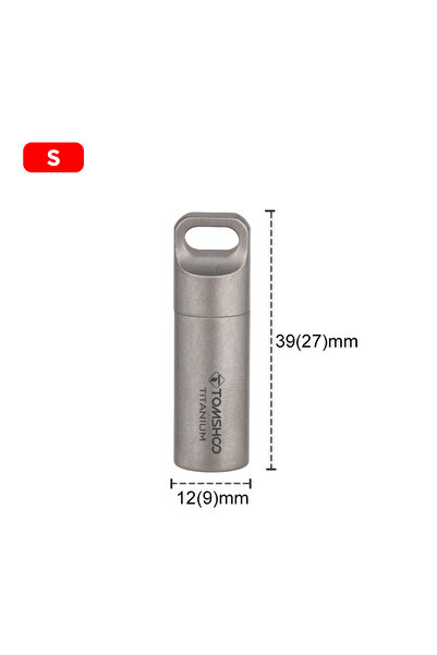 TOMSHOO علبة تخزين صغيرة محكمة الإغلاق ومقاومة للماء مصنوعة من التيتانيوم، علبة حبوب، علبة عطور، قلادات، أدوات يومية صديقة للبيئة.