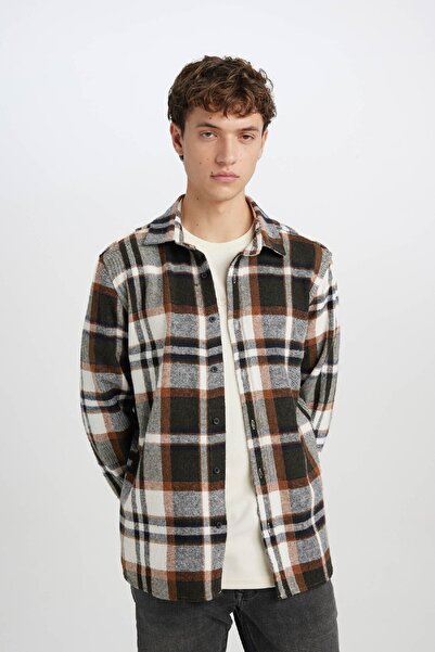 DeFacto Regular Fit Checked Lumberjack Flannel Long Sleeve Shirt S9275Az24Au
