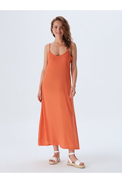 Ltb Ince Askılı Uzun Elbise