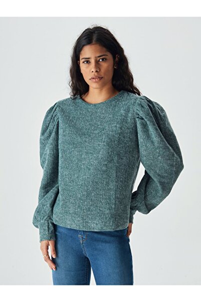 Ltb Πράσινο φούτερ με καρπούζι με στρογγυλό γιακά