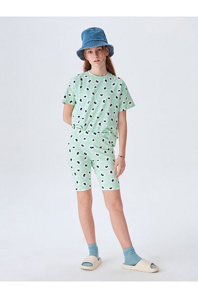 Ltb Patterned Short Green Tights