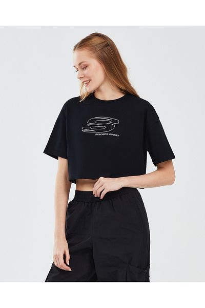 SKECHERS Tricou grafic W cu mânecă scurtă Tricou negru pentru femei S241014-001