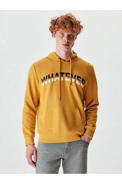 Ltb Slogan Printed Yellow Sweatshirt