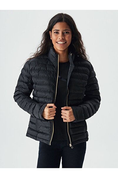 Ltb Μαύρο παλτό με φουσκωτό γιακά