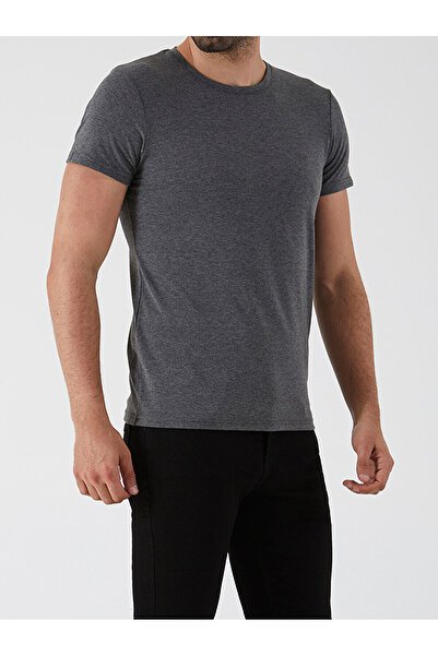 Ltb Basic Slim Fit antracitové tričko