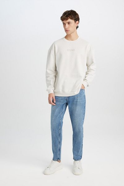 DeFacto Boxy Fit Sweatshirt mit Rundhalsausschnitt, bedruckt, V5306AZ24AU