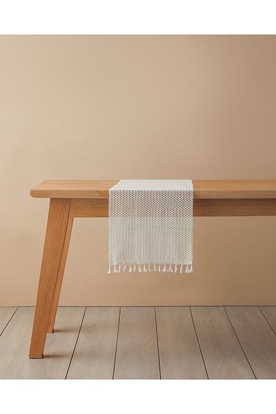 English Home Ruby Beige Cotton Runner - 35X145 cm
