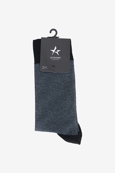 ALTINYILDIZ CLASSICS Men's Grey-Black Patterned Bamboo Socks