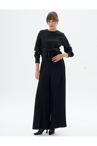 Kayra Black Wide Leg Trousers