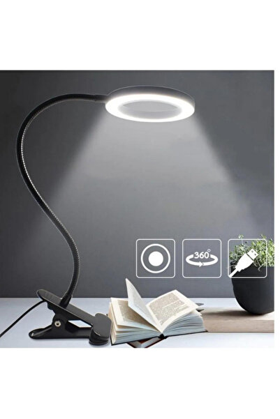 Unichrome 3 Renk Led Çalışma Okuma Işığı Kademeli Masa Lambası Ayarlanabilir Renk Ve Parlaklık Telefon Tutucu