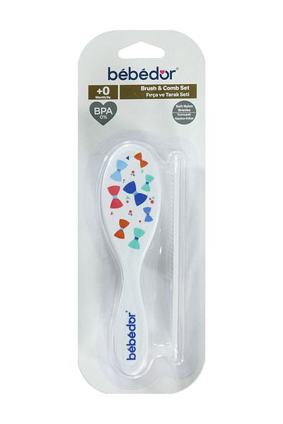 Bebedor Blue Soft Brush and Comb Set - Delicate Bristles 570