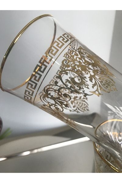 DECOSTYLE Azur Lux Golden Coating - 300Cc Pasabahce Soft Drink and Water Glass