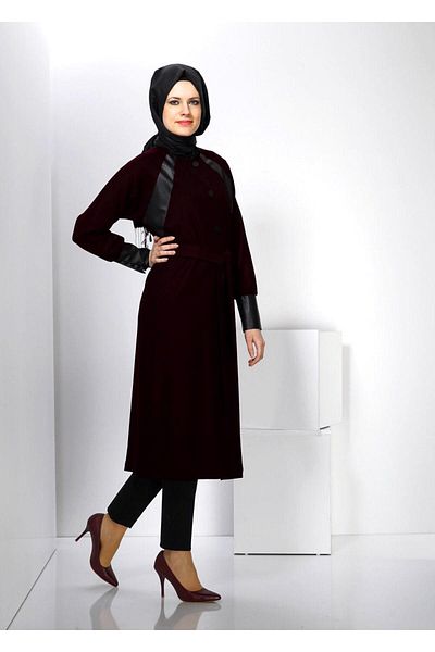 TRENDTESETTÜR Καμπαρντίνα με μανσέτες και δερμάτινη λεπτομέρεια 1413