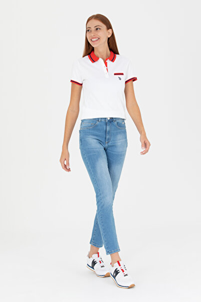 U.S. Polo Assn. Women's Blue Slim High Waist Fit Jean Trousers 50270320-Dn0022