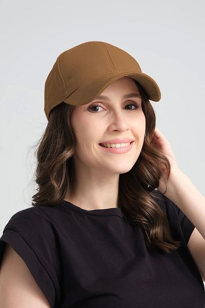robanu Camel Gabardine Sports Cap Hat with Adjustable Buckle - Baseball Cap
