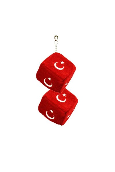 OTO MOTTO Asmalı Ay Yıldız Bayrak Peluş Zar Küp 2 Adet