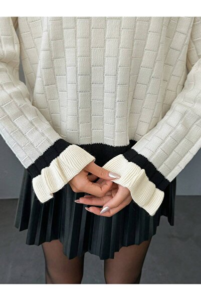 Ugdelia Pulover de damă cu mâneci cu volane