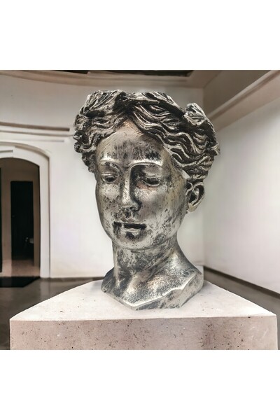 Peramari Βάζο Helen - Πολυεστέρας, Αντίκα Ασημί, Μονό Διακοσμητικό