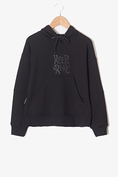 Cansın Mini Siyah Erkek Çocuk Kapüşonlu Sweatshirt 19360