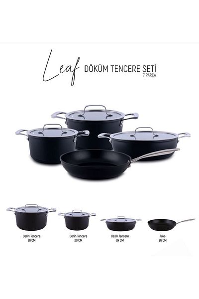AROW Leaf Casting 7 Piece Pot Set