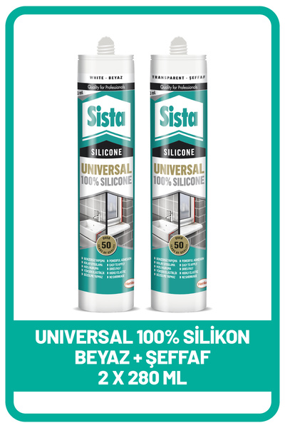 Henkel Sista Universal Silikon Beyaz 280ml Şeffaf 280ml | Güçlü Ve Dayanıklı ...