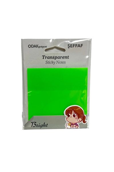 Odak 50yp.76x76mm Bright Transparent Colored Adhesive Note Paper