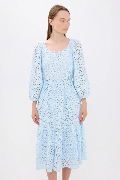Hiccup Rochie midi cu mâneci lungi țesute cu decolteu