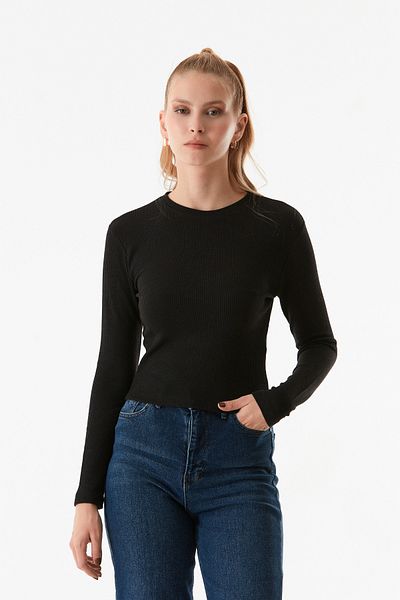 Fulla Moda Βασική υφασμάτινη μπλούζα