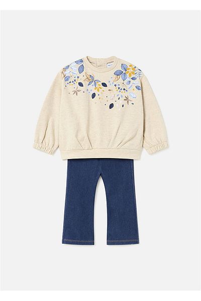 MAYORAL Navy Blue Baby Girl Blouse and Leggings Set - 2707