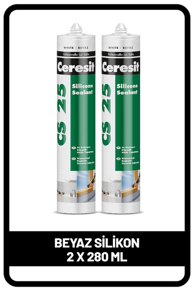 Ceresit Cs 25 Beyaz Silikon, 280ml X 2 Adet