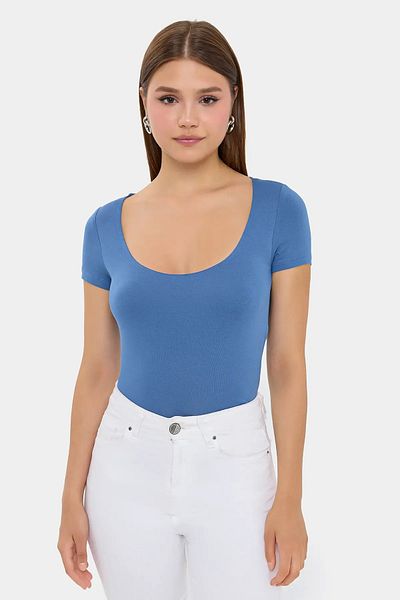 Hiccup Tricou țesut simplu cu mânecă scurtă, cu decolteu deschis