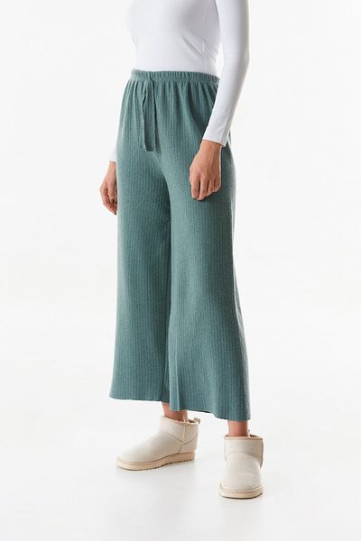 Fulla Moda Βασικό ελαστικό παντελόνι μέσης με ραβδώσεις