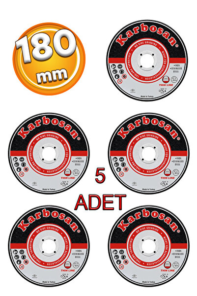 KARBOSAN Metal Kesici Taş Disk 5 Adet Spiral Demir Çelik Kesme Kesim Diski 18...