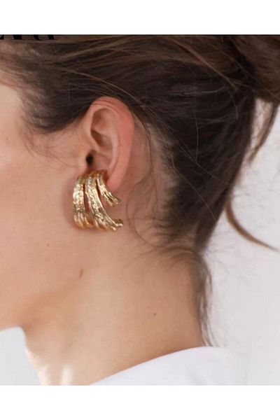AychaAksesuar Vip Series Brand Model Cartilage Proof Modern Earrings
