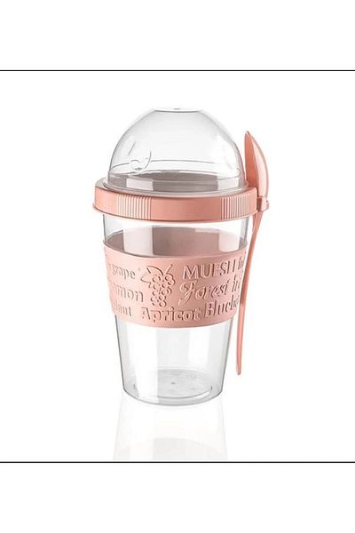 LEON LİFE Take'n Go 600ml - Yogurt and Faucet Set with Lid and Spoon